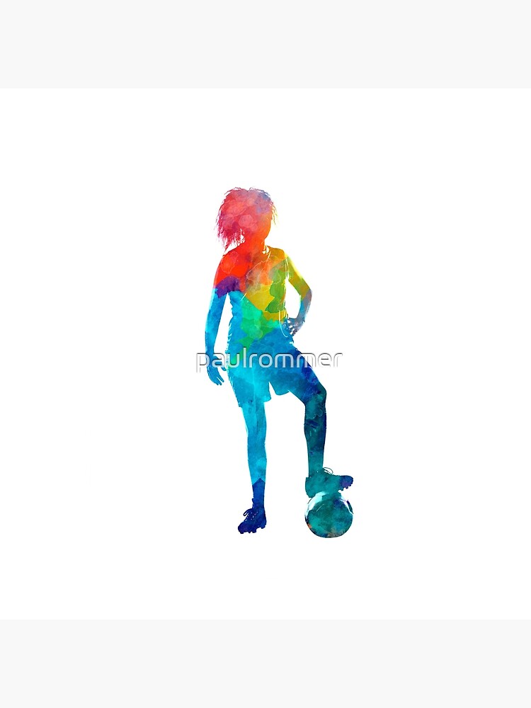 Woman soccer player 10 in watercolor by paulrommer