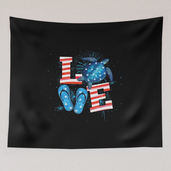 Item preview, LOVE TURTLE FLIP FLOPS 4TH OF JULY designed and sold by GilmoPollard88.
