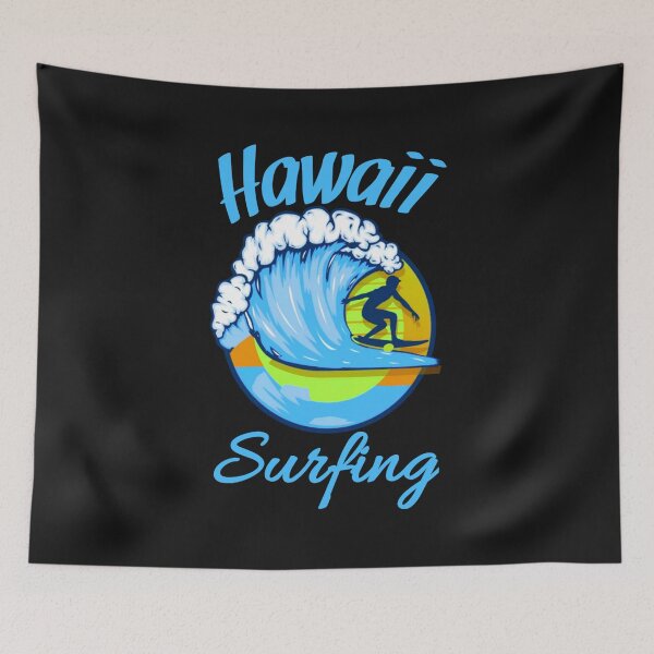 Item preview, Hawaii Surfing Funny Vintage Sunset and Blue Ocean Waves designed and sold by adityanik.