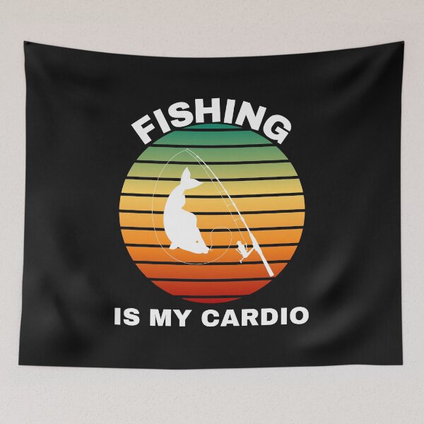 Item preview, Retro Fishing is my Cardio (White Text) designed and sold by CaitU.