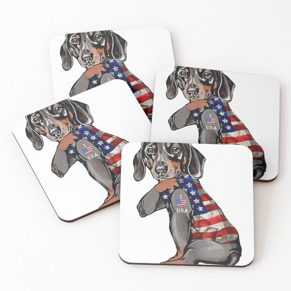 Item preview, DACHSHUND TATTOO I LOVE USA designed and sold by GilmoPollard88.