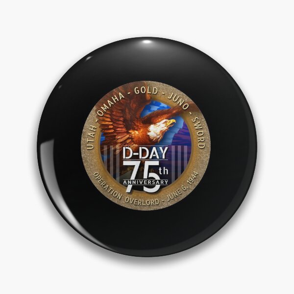 Item preview, WWII D-Day 75th Anniversary Bald Eagle US Flag designed and sold by ameliebo0708.