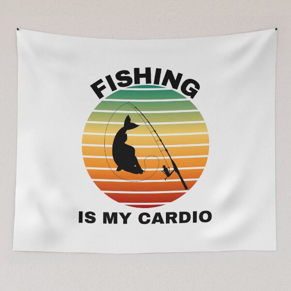 Item preview, Retro Fishing is my Cardio (Black Text) designed and sold by CaitU.
