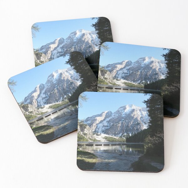 Item preview, The fabulous alpine lake of Braies in the Dolomites (Bolzano). Lovely place in the Italian Alps. Boats on the water. Reflections in the water. Sunny spring day. Trentino Alto Adige (vertical) designed and sold by Maurizio Fabbroni.