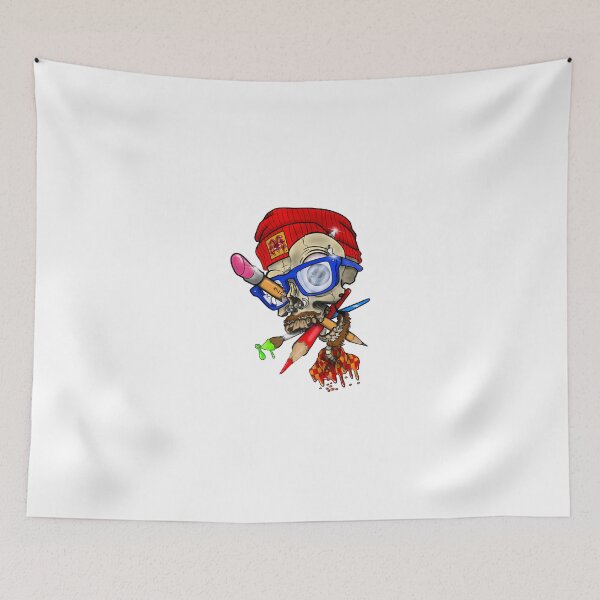 Item preview, Hipster skull designed and sold by badrabbitgraphx.