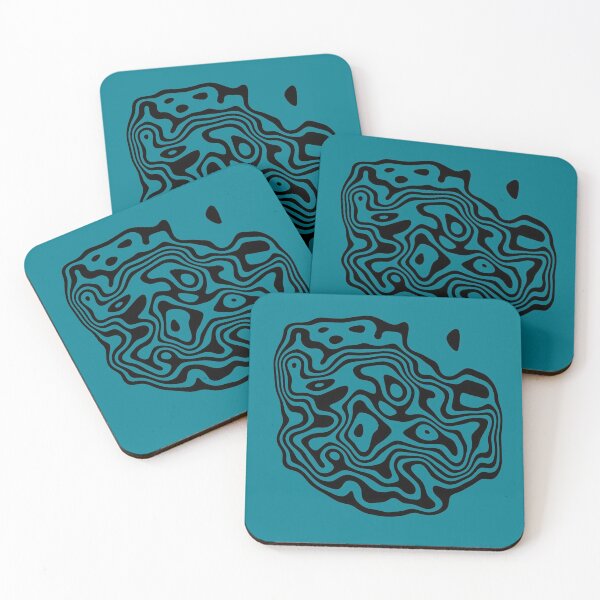 Item preview, Contour design - black and cyan designed and sold by rahilvalani.