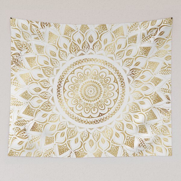 Item preview, Girly White Gold Mandala Floral designed and sold by NdesignTrend.