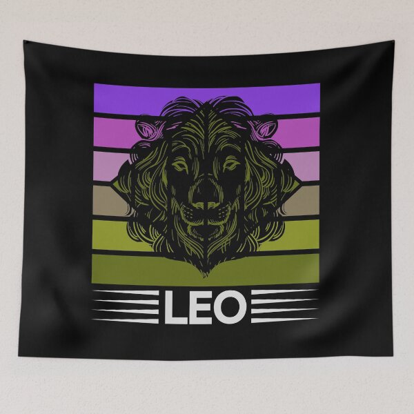 Item preview, Leo Zodiac Symbol Retro Stripe Style designed and sold by Trinket-Trickster.