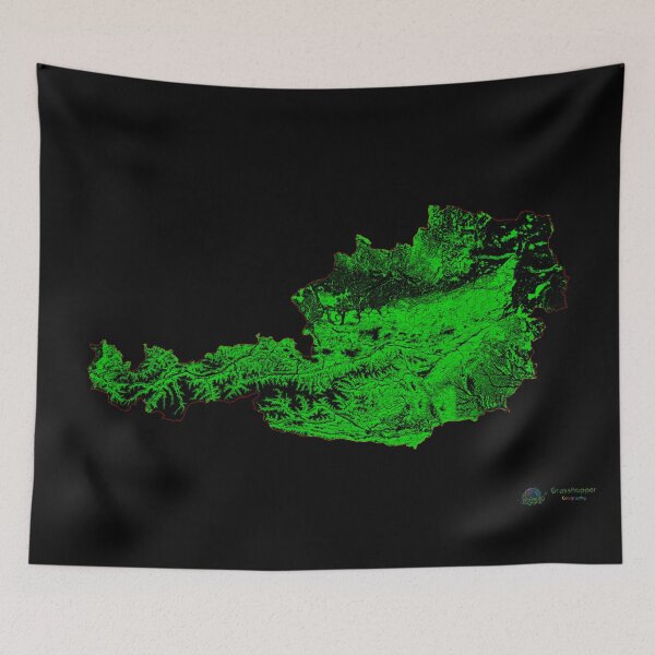 Item preview, Austria Forest Cover Map with Black Background designed and sold by GrasshopperGeo.