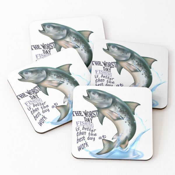 Item preview, jumping fish realistic the worst day fishing is better than the best day at work: for smartphon apple samsung huawei redmi case cover stikers  designed and sold by SISSOUSTORE.