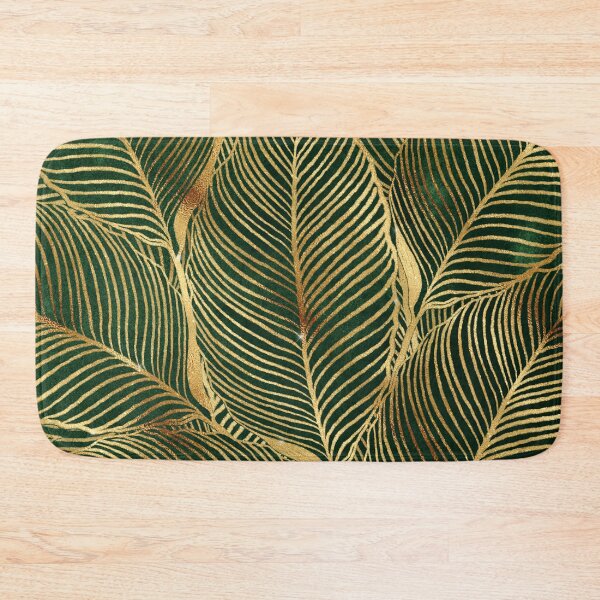 Item preview, Gold Leaves Forest Green Elegant Pattern designed and sold by NdesignTrend.