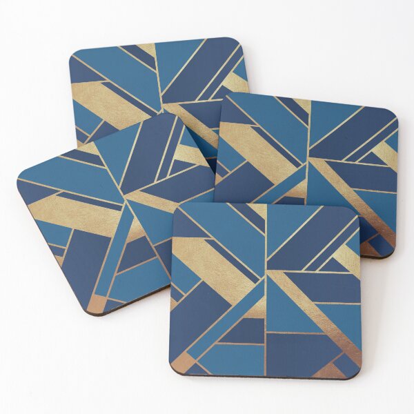 Item preview, Modern Geometric in Blue and Gold  designed and sold by MA DESIGNS.
