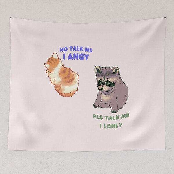 Item preview, my double pack of no talk me i angy and pls talk me i lonly meme designed and sold by RansRoom.