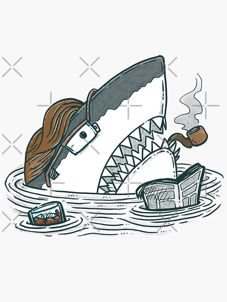 Thumbnail 3 of 3, Sticker, The Dad Shark designed and sold by nickv47.