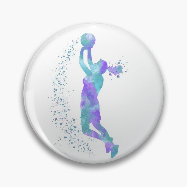 Item preview, Basketball Girl Player Colorful Watercolor Silhouette designed and sold by LotusGifts.