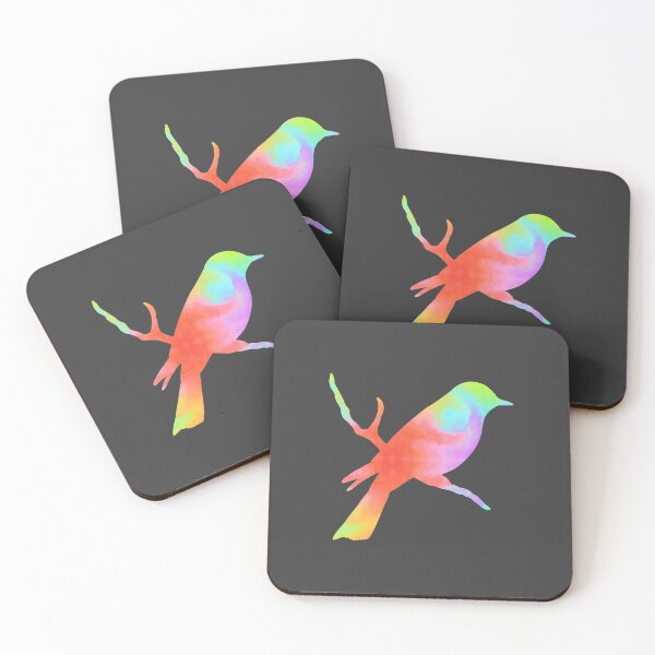 Item preview, Pastel Rainbow Bird on a Branch designed and sold by FaithAndForest.