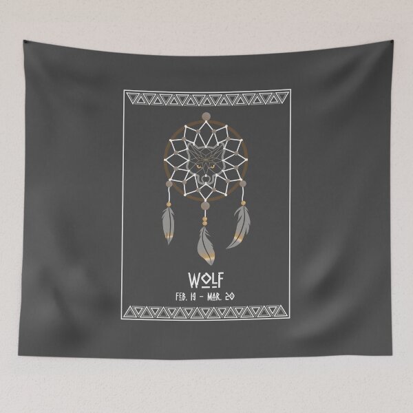 Item preview, Native American Astrological Sign - Wolf/Pisces designed and sold by Alukia.