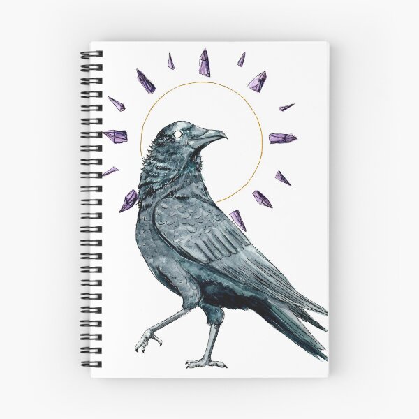 Item preview, Watercolour witchy crystal crow illustration  designed and sold by Elliezart.