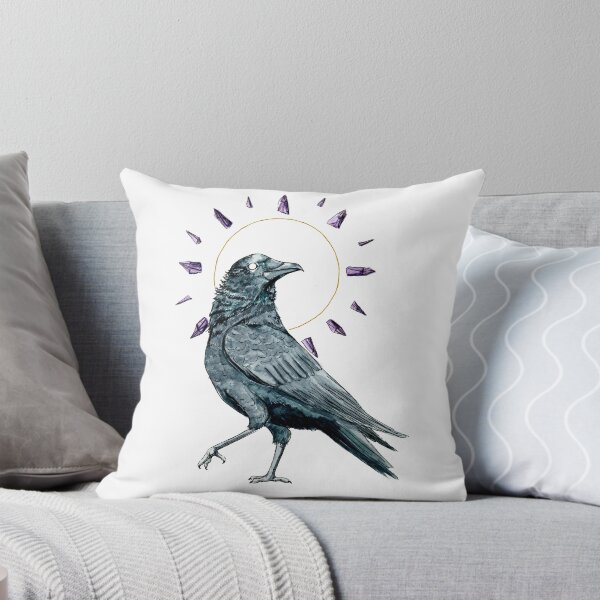 Item preview, Watercolour witchy crystal crow illustration  designed and sold by Elliezart.