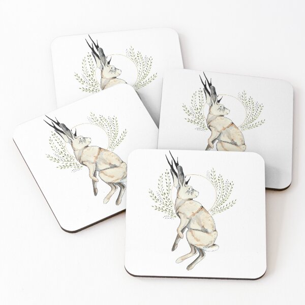 Item preview, Watercolour fantasy jackalope mythical creature rabbit illustration  designed and sold by Elliezart.