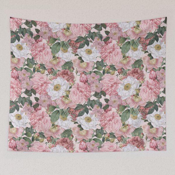 Item preview, Pink and White Roses Vintage Flowers designed and sold by meggydesigns.