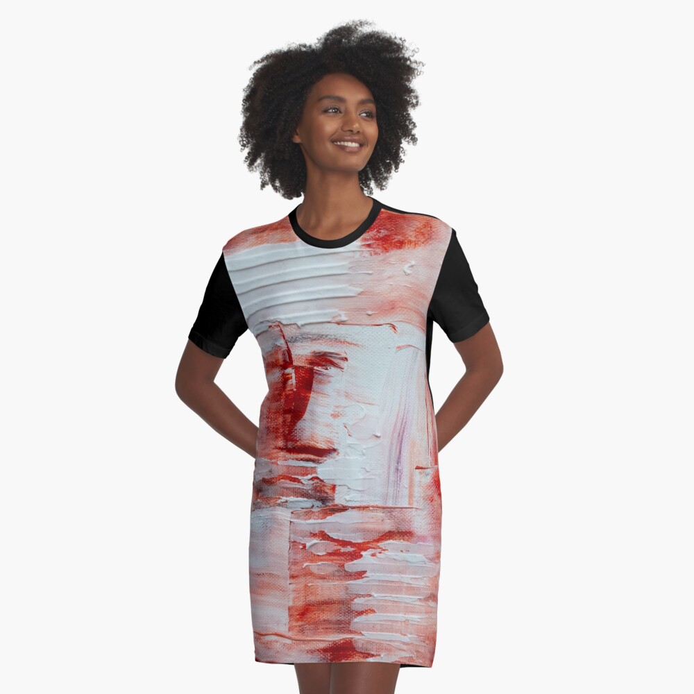 Abstract Painting with White Tendency Graphic T-Shirt Dress