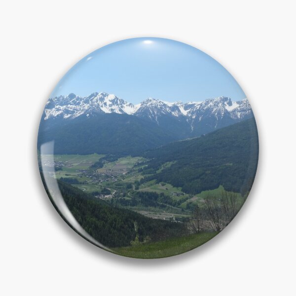 Item preview, A great view of the Dolomites from a hill over the valley in South Tyrol. Lovely and relaxing place in the Italian Alps. Flowering fields and snowed mountains.. Sunny spring day. designed and sold by Maurizio Fabbroni.