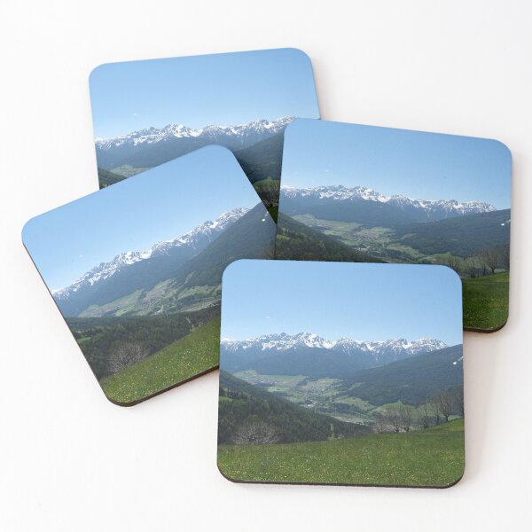 Item preview, A great view of the Dolomites from a hill over the valley in South Tyrol. Lovely and relaxing place in the Italian Alps. Flowering fields and snowed mountains.. Sunny spring day. designed and sold by Maurizio Fabbroni.