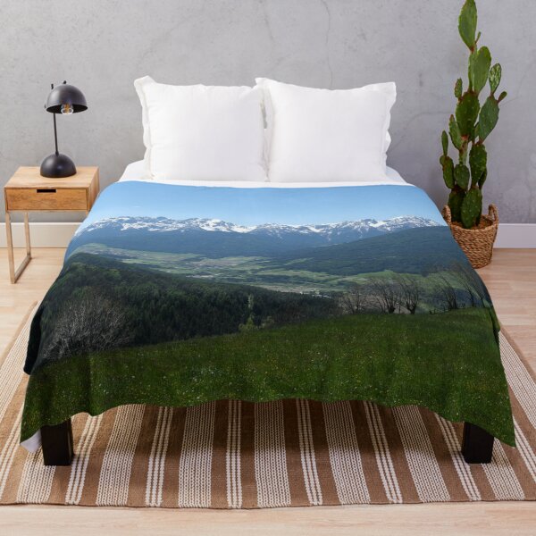Item preview, A great view of the Dolomites from a hill over the valley in South Tyrol. Lovely and relaxing place in the Italian Alps. Flowering fields and snowed mountains.. Sunny spring day. designed and sold by Maurizio Fabbroni.