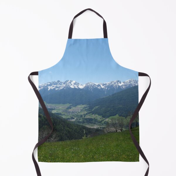 Item preview, A great view of the Dolomites from a hill over the valley in South Tyrol. Lovely and relaxing place in the Italian Alps. Flowering fields and snowed mountains.. Sunny spring day. designed and sold by Maurizio Fabbroni.