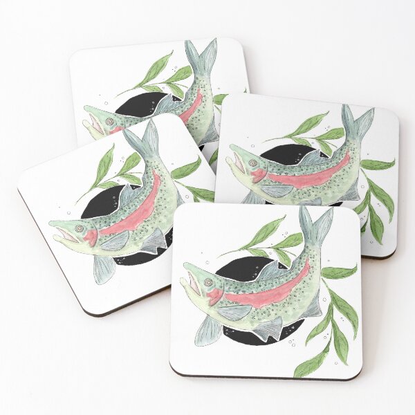 Item preview, Watercolour rainbow trout illustration  designed and sold by Elliezart.