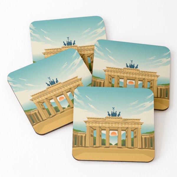 Aperçu de l'œuvre Berlin Allemagne Porte de Brandebourg Affiche de voyage vintage créée et vendue par Stadify.