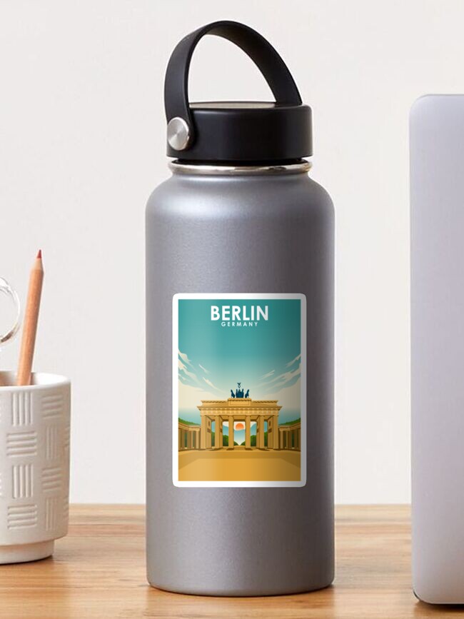 Thumbnail 1 von 3, Sticker, Vintages Reiseplakat Berlin Deutschland Brandenburger Tor designt und verkauft von jornvanhezik.