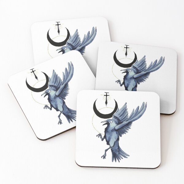 Item preview, watercolour crow illustration whimsical raven  designed and sold by Elliezart.