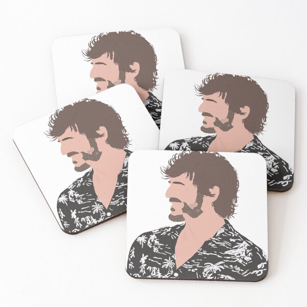 Item preview, Pedro Pascal with bed hair and scruffy beard during the Triple Frontier press tour designed and sold by katfb.