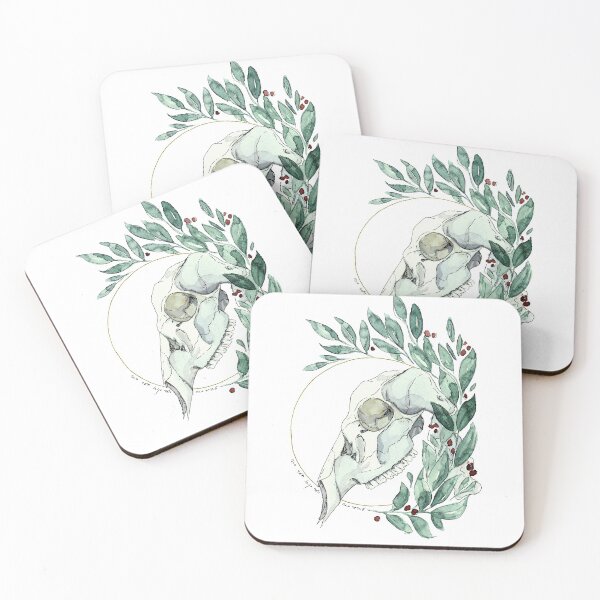 Item preview, Watercolour deer skull illustration  designed and sold by Elliezart.