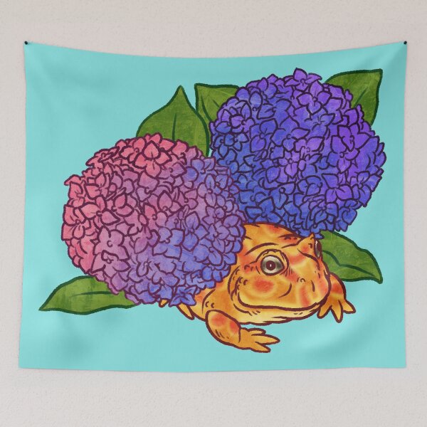 Item preview, Pacman Frog in the Hydrangeas designed and sold by Jessuh.