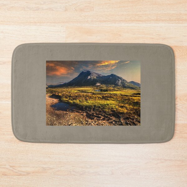 Item preview, Dusk Landscape Buchaille Etive Mhor and Lagangrabh Cottage  designed and sold by Stravaigin.