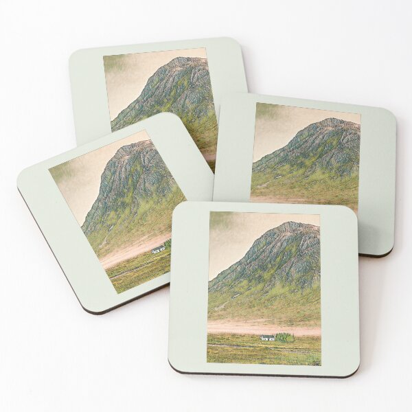 Item preview, Digital art Buchaille Etive Mhor and Lagangrabh Cottage Scotland designed and sold by Stravaigin.