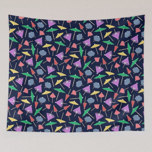 Item preview, Drink Umbrellas on Navy designed and sold by carabara.