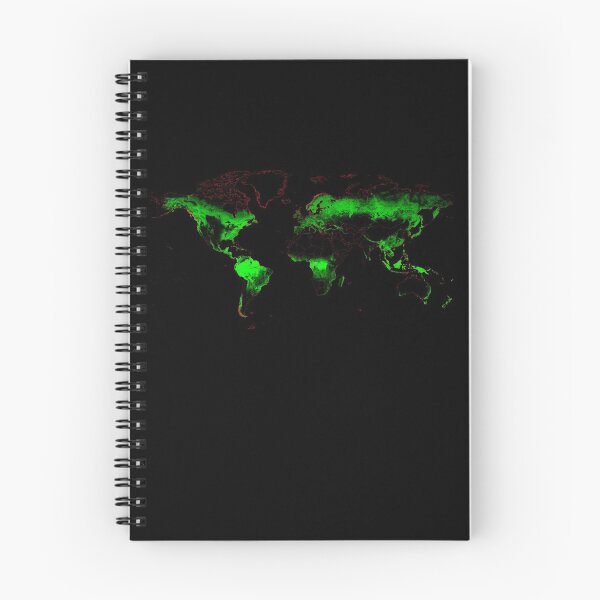 Item preview, Forest Cover Map of the World with Black Background designed and sold by GrasshopperGeo.