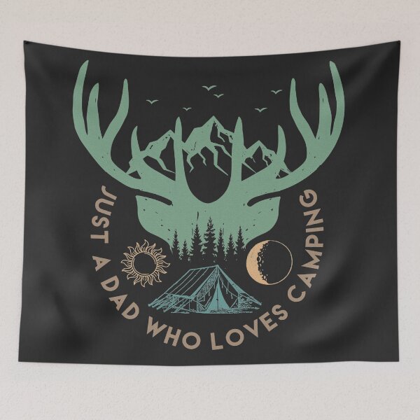 Item preview, Just a dad who loves camping quote designed and sold by crizzysketch.