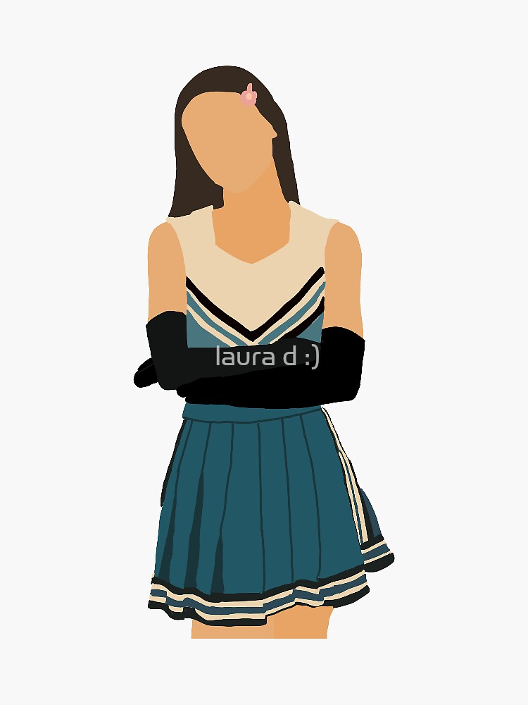 "Olivia Rodrigo in Cheerleader Outfit" Sticker by lauradeleg Redbubble