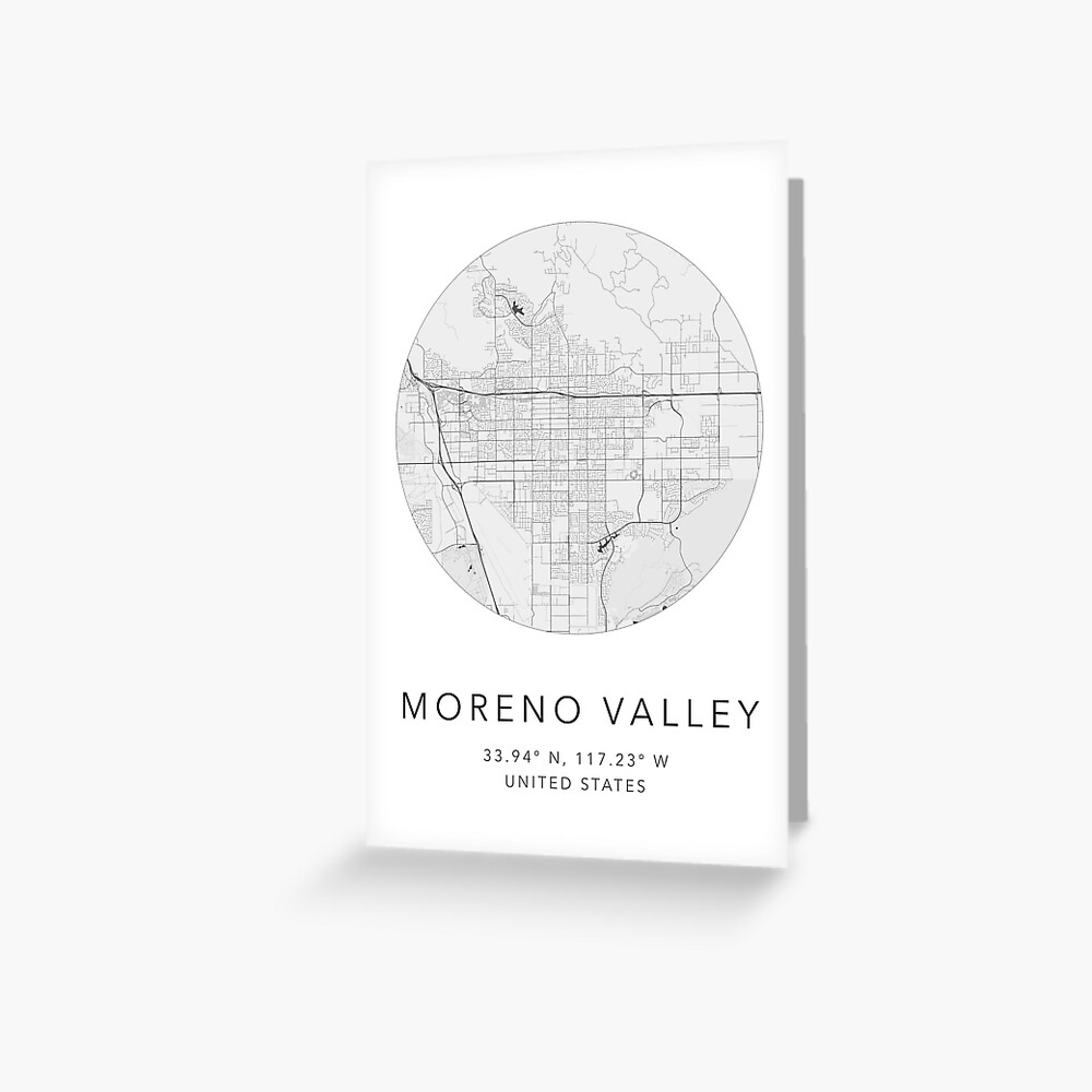 "Moreno Valley, USA Map Minimalist" Greeting Card for Sale by Mapable