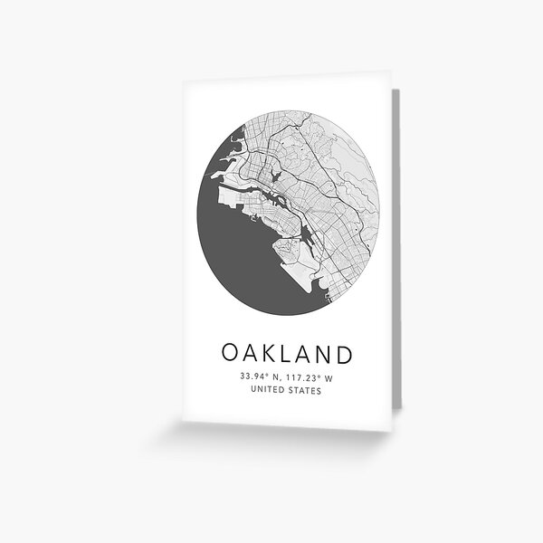 Oakland, USA Map - Minimalist Greeting Card