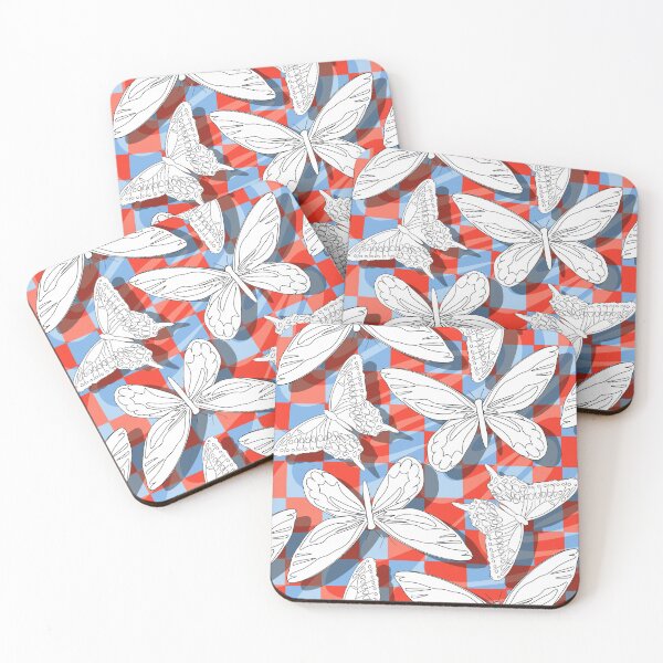 Item preview, red and blue butterfly pattern designed and sold by Nina Jal.