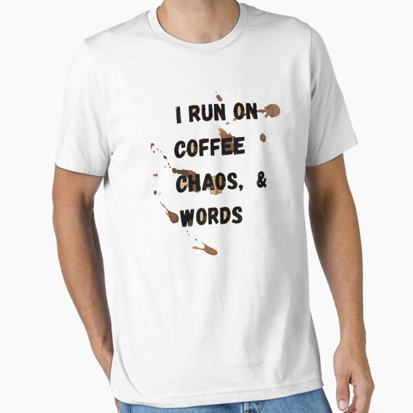 Aperçu de l'œuvre Je cours sur le chaos du café et les mots jurons Idées cadeaux drôles pour les amateurs de café et les buveurs T-shirt classique créée et vendue par youssef argrag.