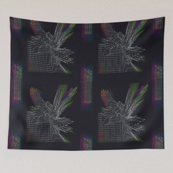 Item preview, Glitchy Wireframe Minimal Pattern Black designed and sold by Kacixart.