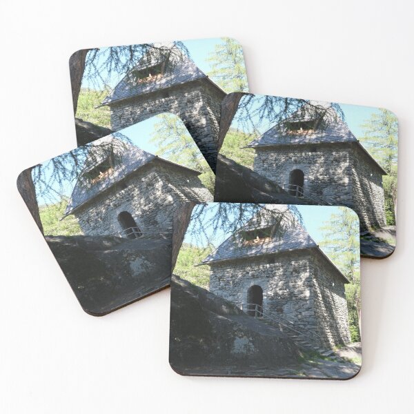 Item preview, The fabulous alpine waterfalls of Riva in the Dolomites (Campo Tures). Path of San Francesco with Tobl Castle ruins. Lovely place in the Alps. Sunny spring day with no people. Trentino Alto Adige designed and sold by Maurizio Fabbroni.