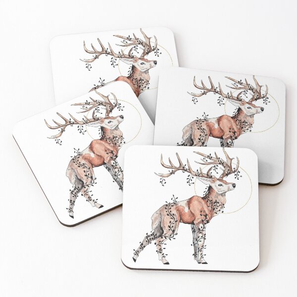 Item preview, Watercolour stag deer illustration whimsical  designed and sold by Elliezart.